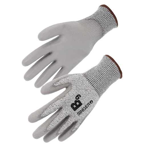 Gant PEHD, coupure B blanc / gris (lot de 10 paires) – Singer PHD31PU