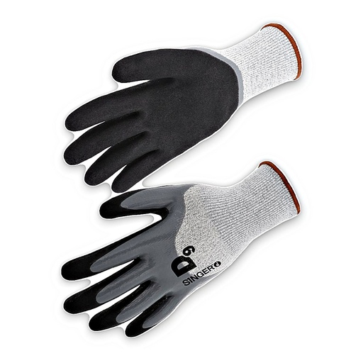 Gant PEHD, coupure D blanc / noir / gris (lot de 5 paires) – Singer PHD534ICE