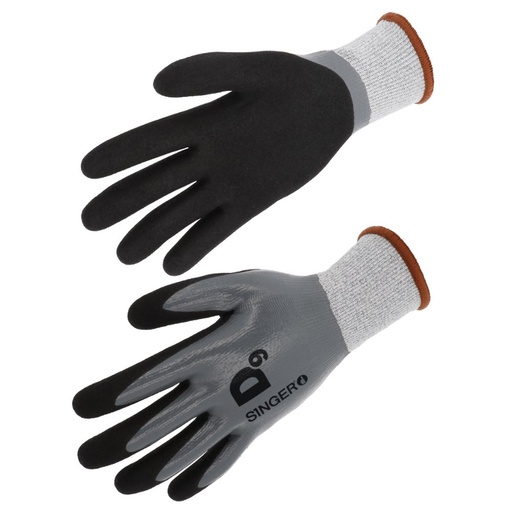 Gant anti-coupure D fibres PEHD, nitrile double couche (lot de 10 paires) – Singer PHD557