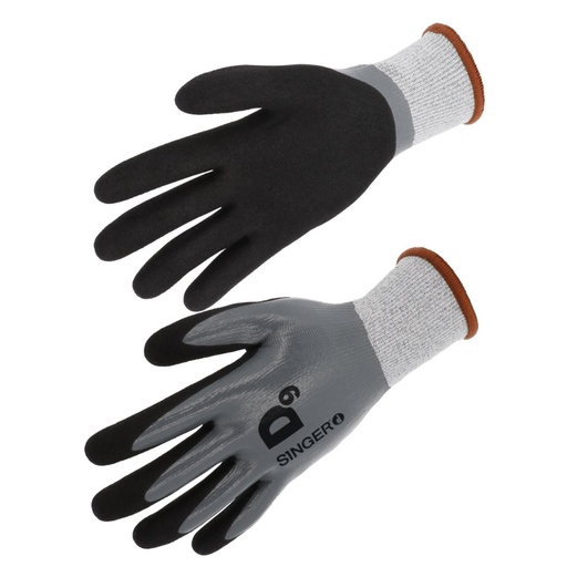 Gant PEHD, coupure D blanc / noir / gris (lot de 5 paires) – Singer PHD557ICE