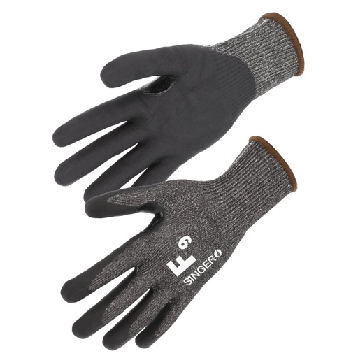 Gant PEHD, coupure niveau F gris / noir (lot de 10 paires) – Singer PHS600