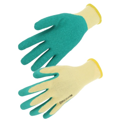Gant latex, support polyester support jaune (lot de 10 paires) – Singer TAC1025V