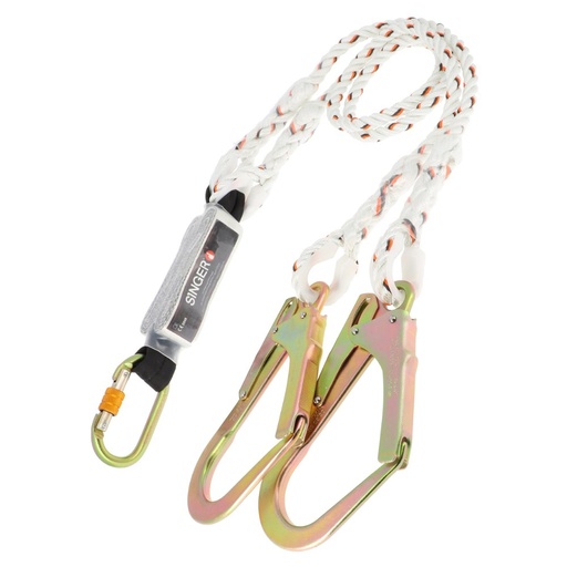 [SI-TWINPRO15] Double longe antichute avec absorbeur d'énergie et connecteurs – Singer TWINPRO15
