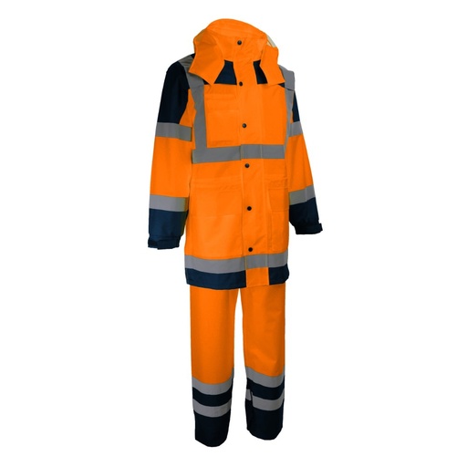 Ensemble de pluie haute visibilité veste et pantalon orange – Singer VILO