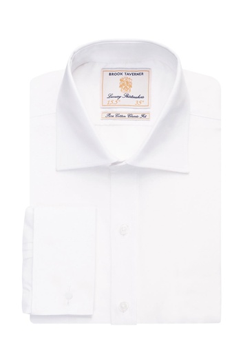 Chemise Chester popeline poignets mousquetaires Brook Taverner 7642