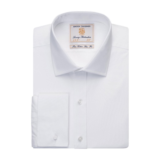Chemise Chelford popeline poignets mousquetaires slim Brook Taverner 7643