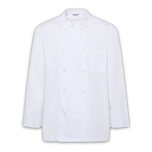 Veste cuisine unisexe manches longues sergé blanc – Gary's 910000