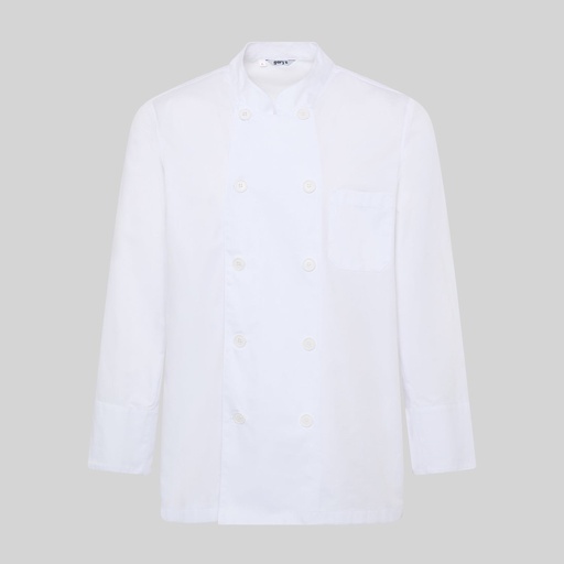Veste cuisine unisexe manches longues sergé blanc – Gary's 910000