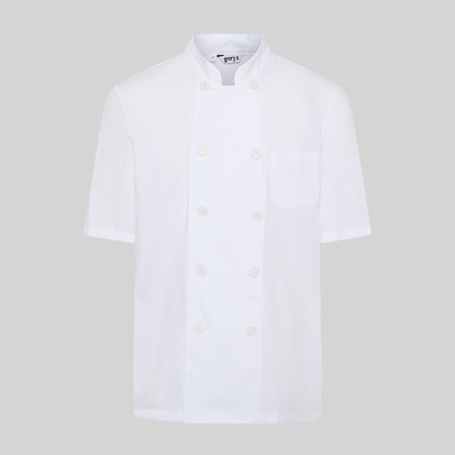 Veste cuisine unisexe sergé blanc manches courtes – Gary's 911000