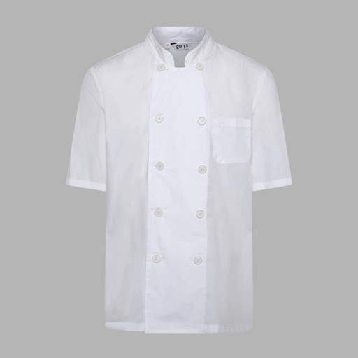 Veste cuisine unisexe sergé blanc manches courtes – Gary's 911000