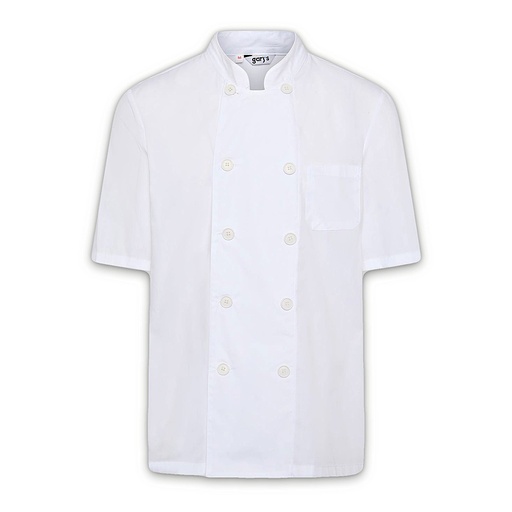 Veste cuisine unisexe sergé blanc manches courtes – Gary's 911000