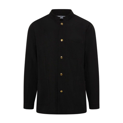 Veste homme mao noir bouton Doré – Gary's 963300