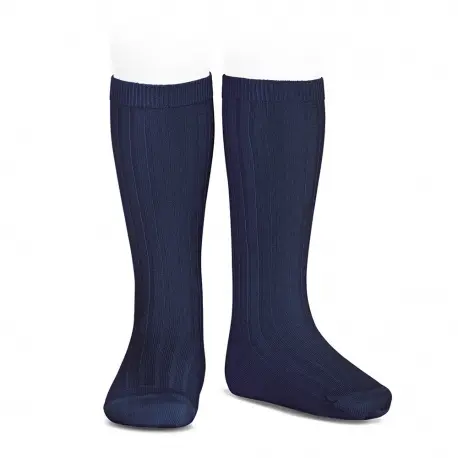 Chaussettes hautes basiques côtelées  