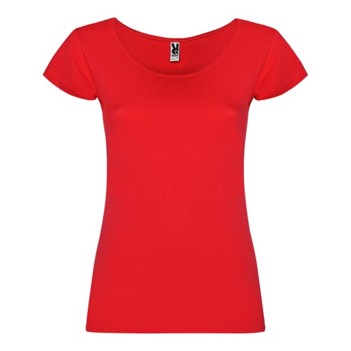 T-shirt ajusté à manches courtes avec large encolure ronde bordée de tissu assorti Guadalupe – Roly CA6647