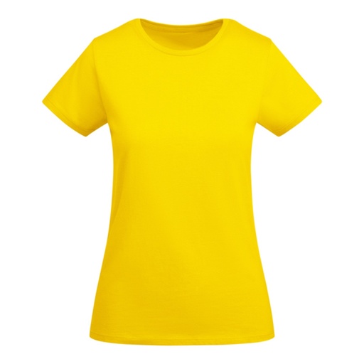 T-shirt ajusté à manches courtes en coton biologique avec certification Ocs Breda femme – Roly CA6699