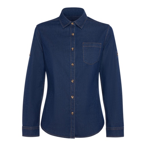 Chemise en jean à manches longues avec boucle de ceinture réglable Lujan femme – Roly CM6707