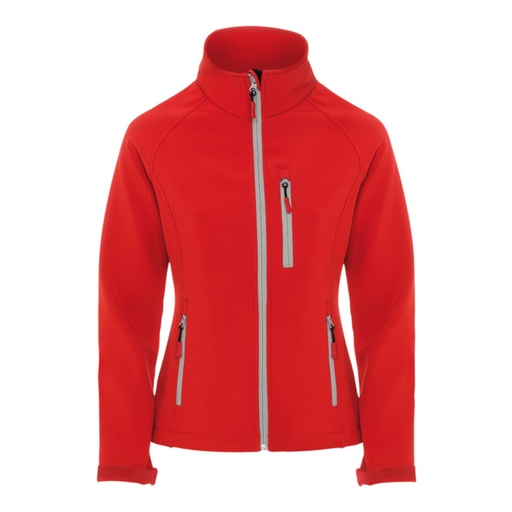 Veste softshell 2 couches avec fermeture à glissière sur le devant inversée contrastée Antartida femme – Roly SS6433
