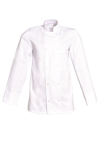 Veste de cuisine mixte manches longues à pressions David polycoton – SNV DAVLP003
