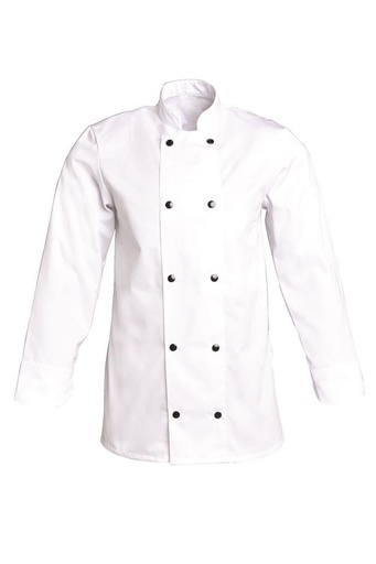 Veste de cuisine mixte manches longues à pressions Fabrice polycoton – SNV FABLC006