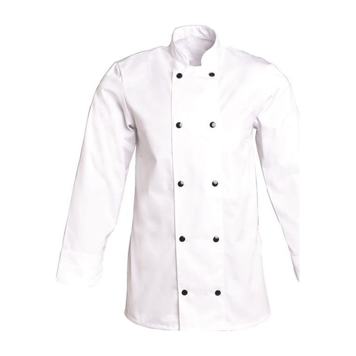 Veste de cuisine mixte manches longues à pressions Fabrice polycoton – SNV FABLC006