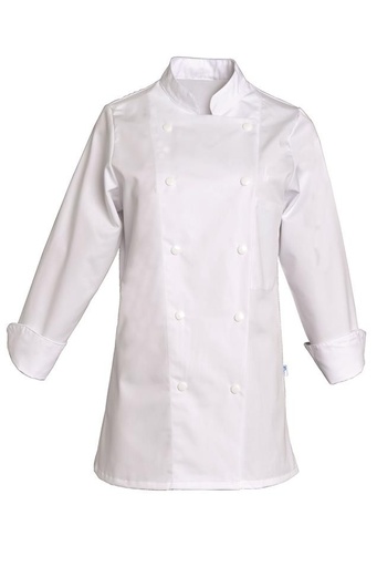 Veste de cuisine femme manches longues à pressions Sabine coton/polyester – SNV SABLP010